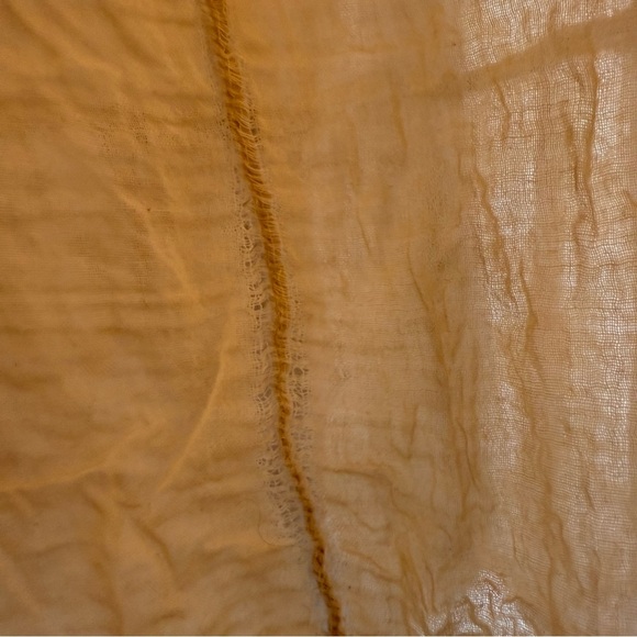 Roller Rabbit - Tan & Pink Floral Paisley Ruffle Mini Linen Dress - Medium - Picture 7 of 11